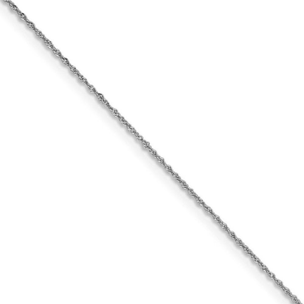 0.8mm 14k White Gold Diamond Cut Singapore Chain Necklace, 20 Inch